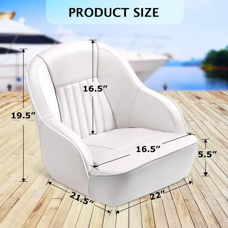 Fauteuil de capitaine de ponton – Siège baquet ergonomique avec rembourrage en mousse à compression et cadre en plastique moulé durable