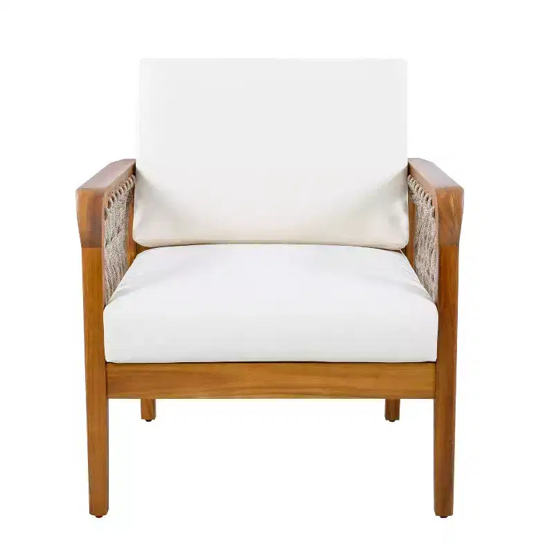 Christopher Knight Home Momo Fauteuil club moderne d'extérieur en bois d'acacia et corde tressée