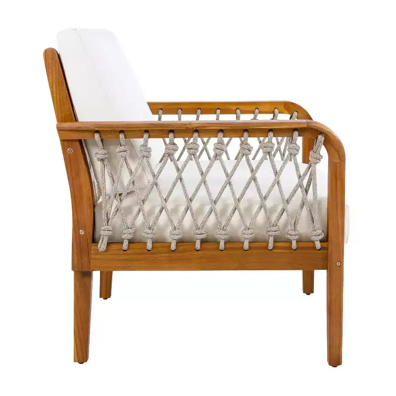 Christopher Knight Home Momo Fauteuil club moderne d'extérieur en bois d'acacia et corde tressée