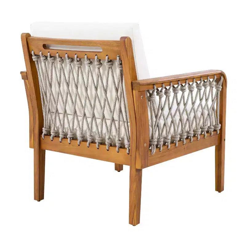 Christopher Knight Home Momo Fauteuil club moderne d'extérieur en bois d'acacia et corde tressée
