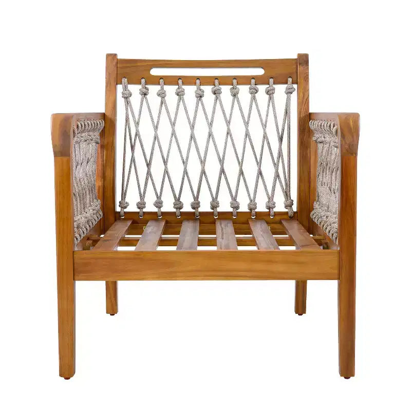 Christopher Knight Home Momo Fauteuil club moderne d'extérieur en bois d'acacia et corde tressée