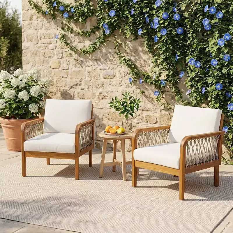 Christopher Knight Home Momo Fauteuil club moderne d'extérieur en bois d'acacia et corde tressée