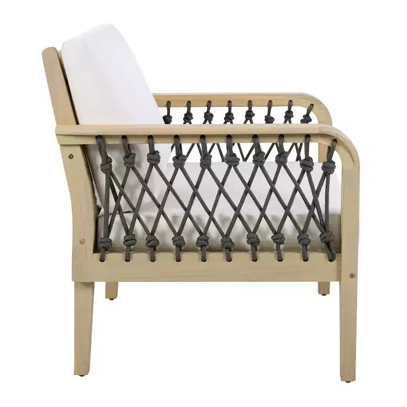 Christopher Knight Home Momo Fauteuil club moderne d'extérieur en bois d'acacia et corde tressée
