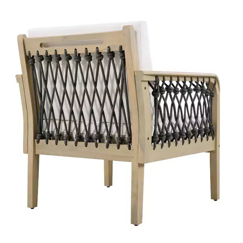 Christopher Knight Home Momo Fauteuil club moderne d'extérieur en bois d'acacia et corde tressée