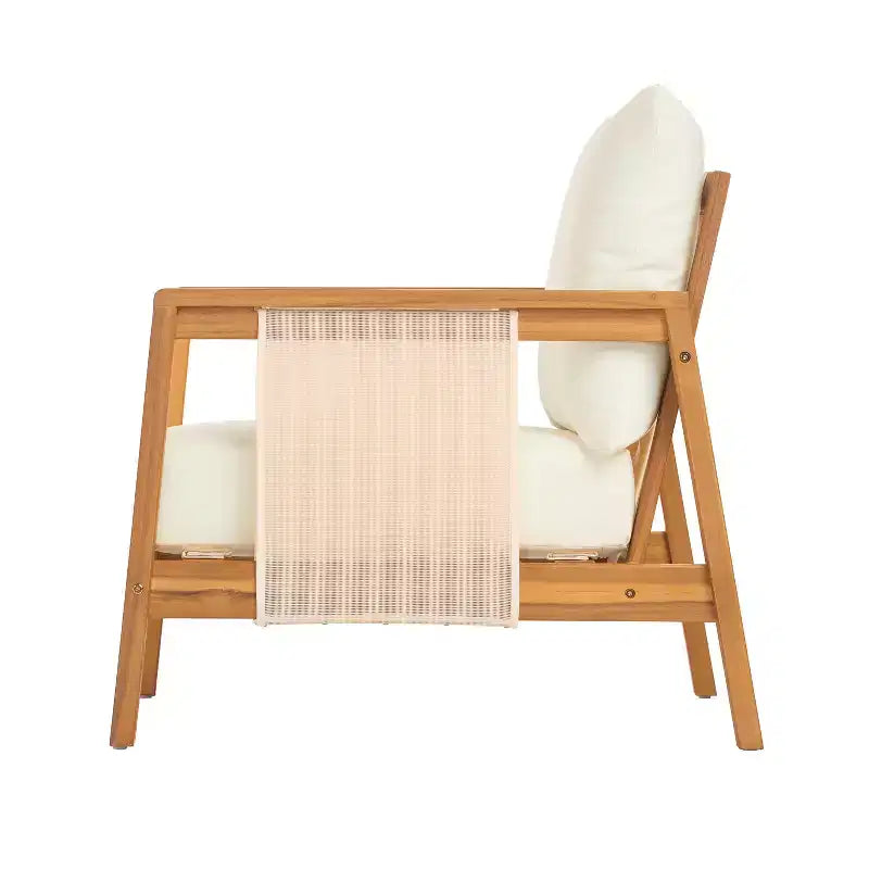 Christopher Knight Home Bernice — Lot de 2 fauteuils de jardin modernes en bois d'acacia avec coussins épais