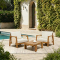 Christopher Knight Home Bernice Modern Outdoor Acacia Wood Club Chair with Thick Cushions (Set of 2)
