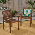 MAYEERTY Set of 2 Acacia Wood Outdoor Dining Chairs, Rustic Slat Panel Patio Seating for Summer Lounging