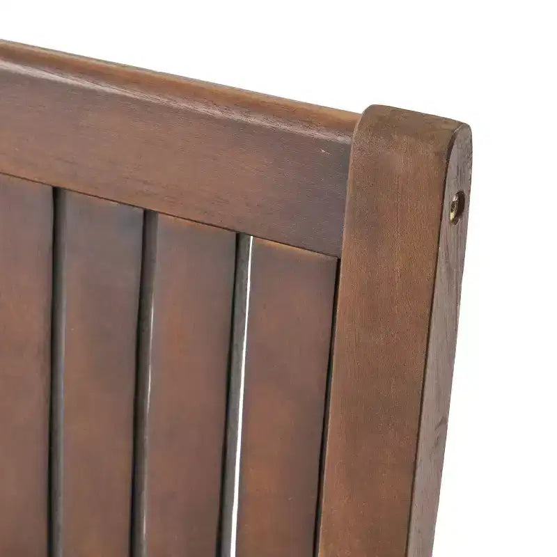 MAYEERTY Lot de 2 chaises de salle à manger d'extérieur en bois d'acacia, sièges de patio à lattes rustiques pour la détente estivale