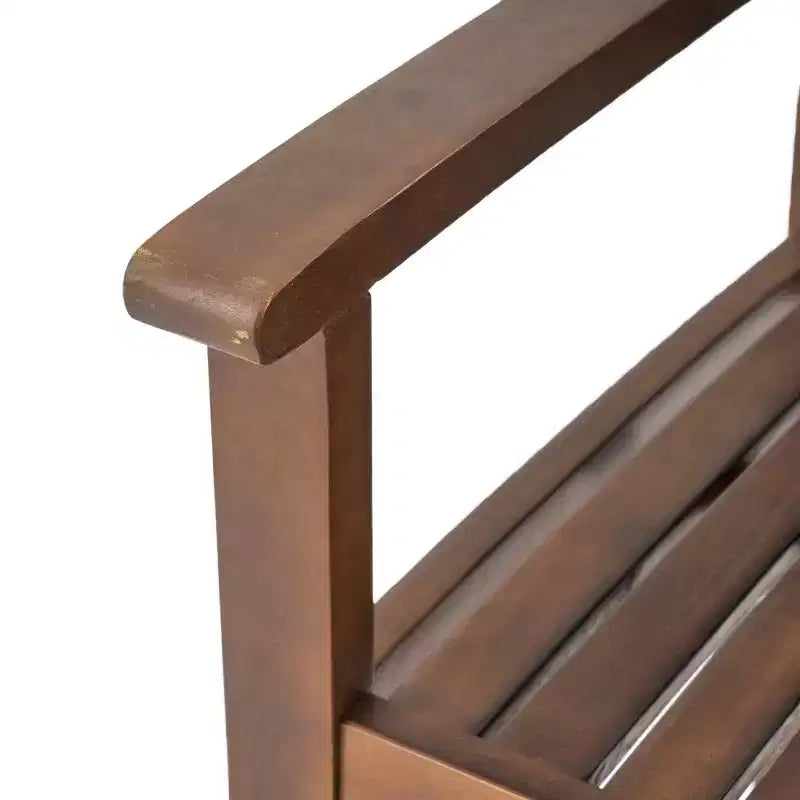 MAYEERTY Lot de 2 chaises de salle à manger d'extérieur en bois d'acacia, sièges de patio à lattes rustiques pour la détente estivale