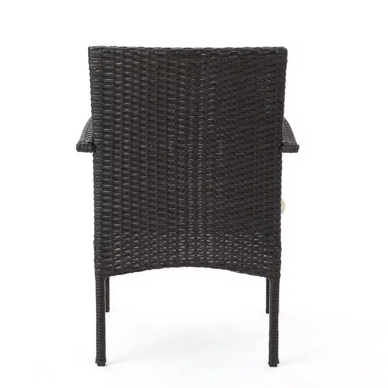 Chaise de salle à manger extérieure MAYEERTY 2 pièces coussinée, chaise à cadre en aluminium et résine tressée résistante aux UV