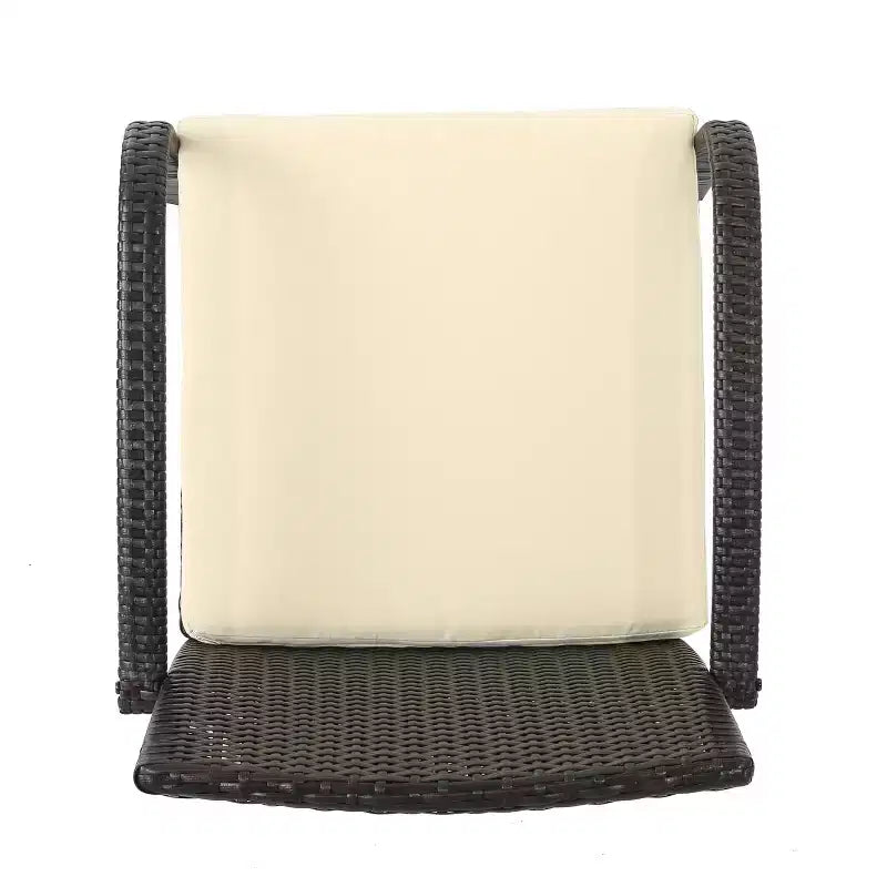 Chaise de salle à manger extérieure MAYEERTY 2 pièces coussinée, chaise à cadre en aluminium et résine tressée résistante aux UV