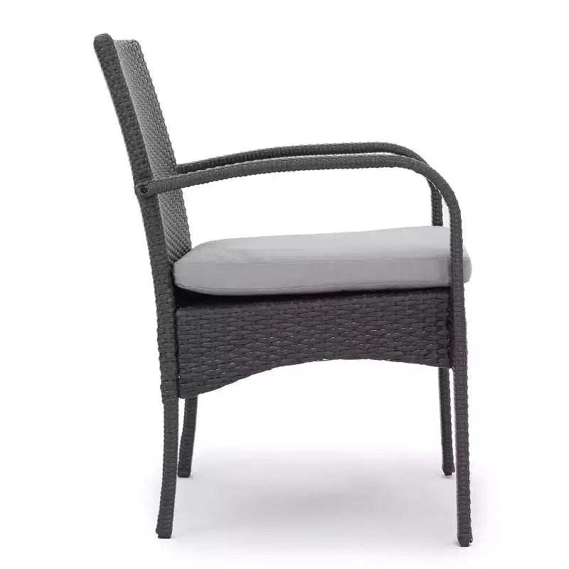 Chaise de salle à manger extérieure MAYEERTY 2 pièces coussinée, chaise à cadre en aluminium et résine tressée résistante aux UV