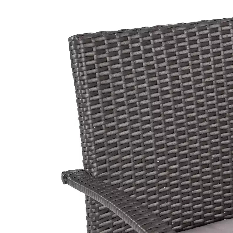 Chaise de salle à manger extérieure MAYEERTY 2 pièces coussinée, chaise à cadre en aluminium et résine tressée résistante aux UV