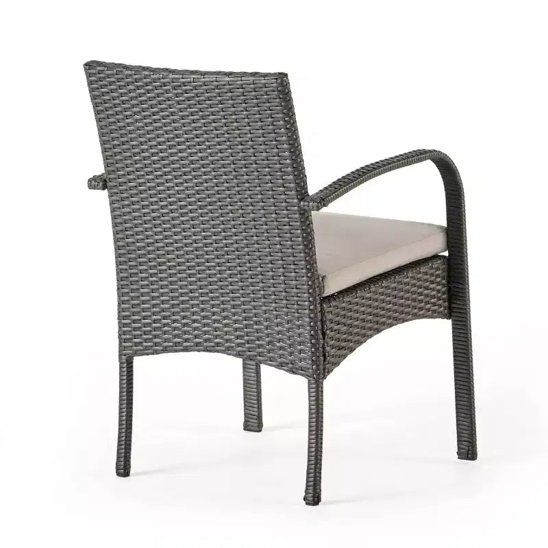 Chaise de salle à manger extérieure MAYEERTY 2 pièces coussinée, chaise à cadre en aluminium et résine tressée résistante aux UV