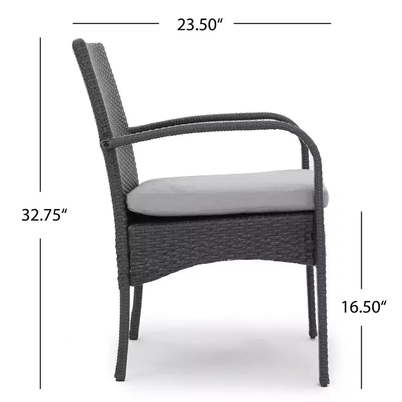Chaise de salle à manger extérieure MAYEERTY 2 pièces coussinée, chaise à cadre en aluminium et résine tressée résistante aux UV