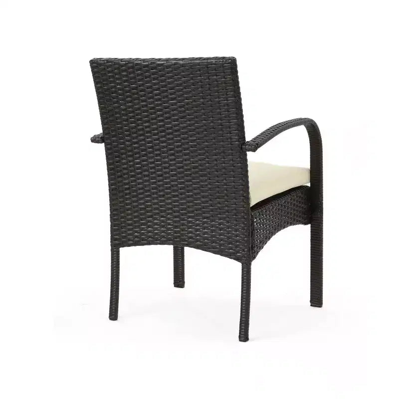 Chaise de salle à manger extérieure MAYEERTY 2 pièces coussinée, chaise à cadre en aluminium et résine tressée résistante aux UV