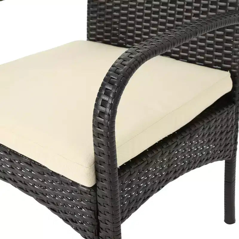 Chaise de salle à manger extérieure MAYEERTY 2 pièces coussinée, chaise à cadre en aluminium et résine tressée résistante aux UV