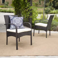 MAYEERTY 2-Piece Cushioned Outdoor Dining Chair, UV-Resistant Resin Wicker Aluminum Frame Chair