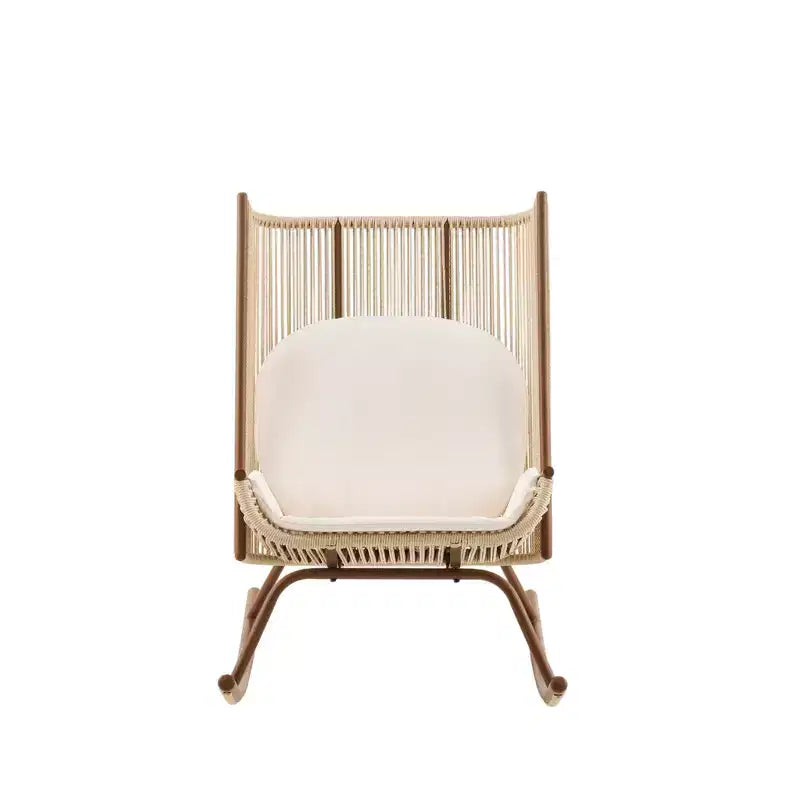 Christopher Knight Home Katerina Chaises à bascule d'extérieur en rotin tressé de style rustique avec coussins (lot de 2)