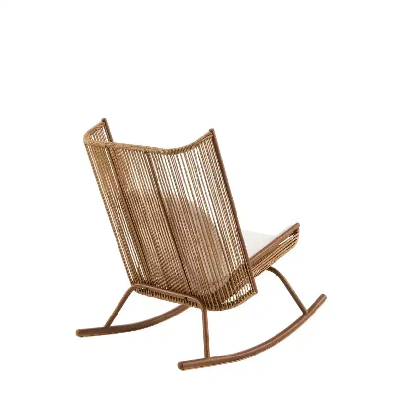 Christopher Knight Home Katerina Chaises à bascule d'extérieur en rotin tressé de style rustique avec coussins (lot de 2)