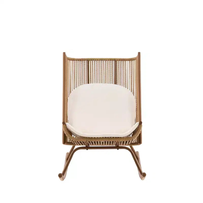Christopher Knight Home Katerina Chaises à bascule d'extérieur en rotin tressé de style rustique avec coussins (lot de 2)