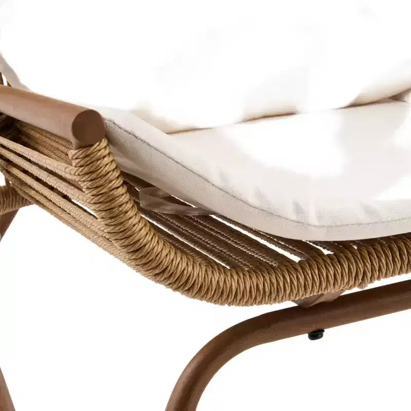Christopher Knight Home Katerina Chaises à bascule d'extérieur en rotin tressé de style rustique avec coussins (lot de 2)