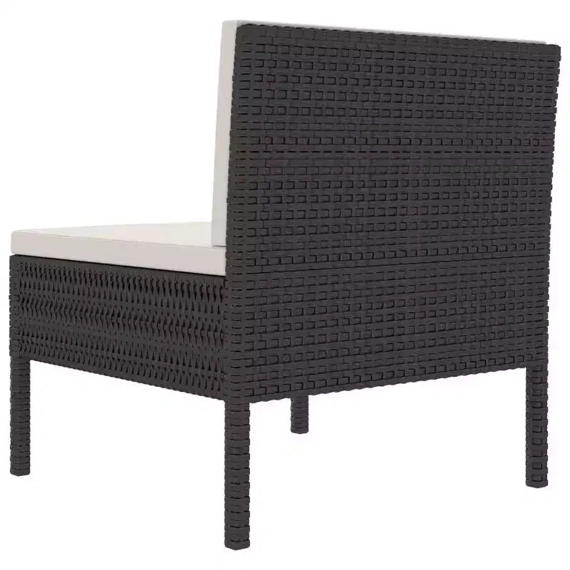 vidaXL Chaises de patio 3 pcs Chaise de conversation en rotin avec coussins Poly rotin