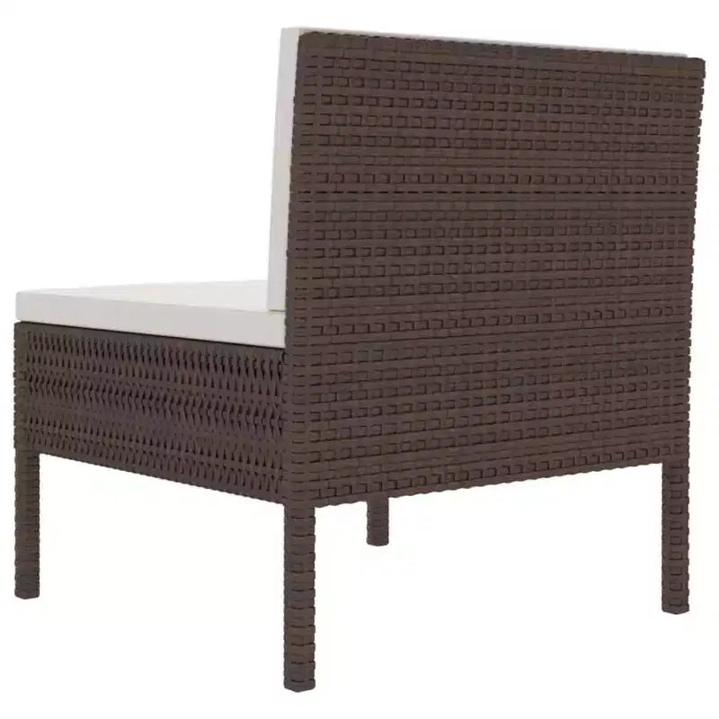 vidaXL Chaises de patio 3 pcs Chaise de conversation en rotin avec coussins Poly rotin