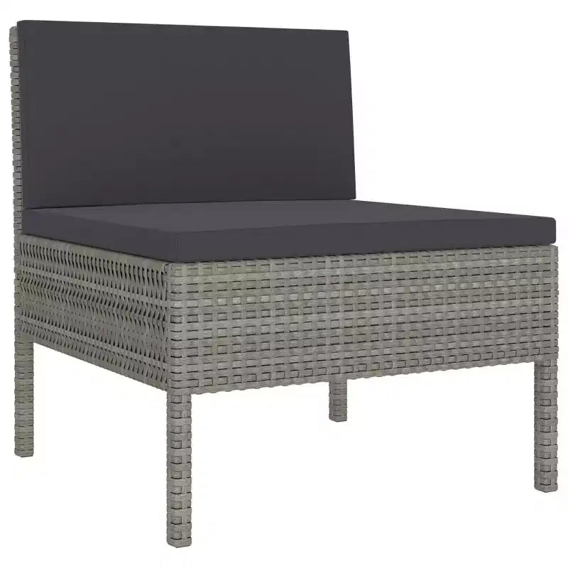 vidaXL Chaises de patio 3 pcs Chaise de conversation en rotin avec coussins Poly rotin