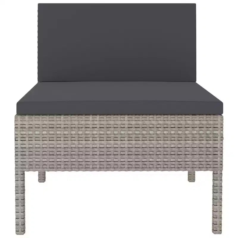 vidaXL Chaises de patio 3 pcs Chaise de conversation en rotin avec coussins Poly rotin