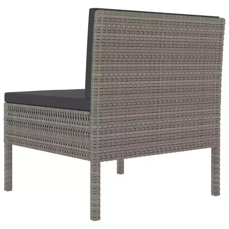 vidaXL Chaises de patio 3 pcs Chaise de conversation en rotin avec coussins Poly rotin