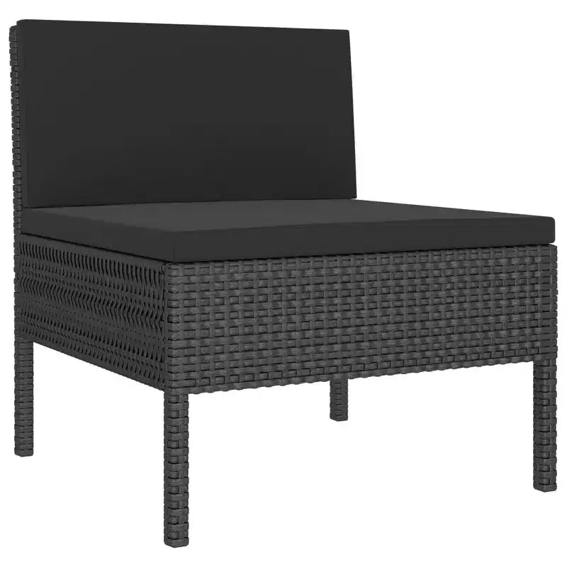 vidaXL Chaises de patio 3 pcs Chaise de conversation en rotin avec coussins Poly rotin