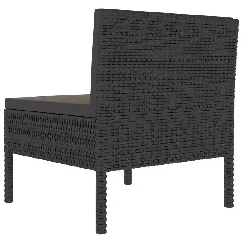 vidaXL Chaises de patio 3 pcs Chaise de conversation en rotin avec coussins Poly rotin