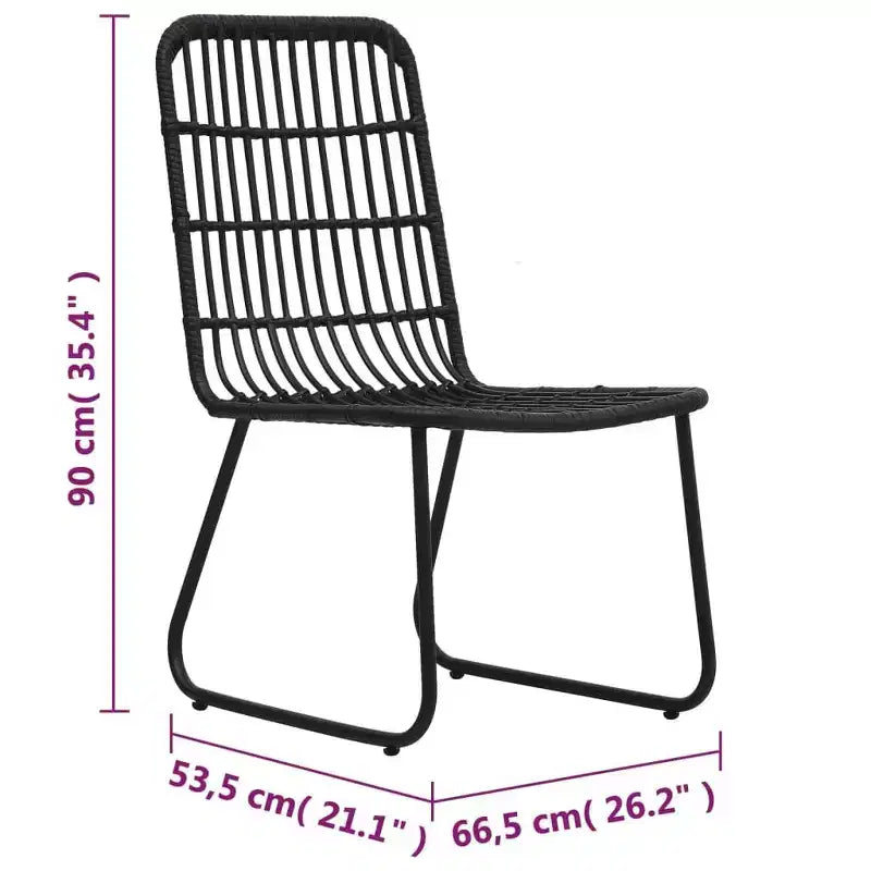 vidaXL Chaises de patio 2 pcs Chaises de salle à manger modernes pour balcon extérieur en polyrotin