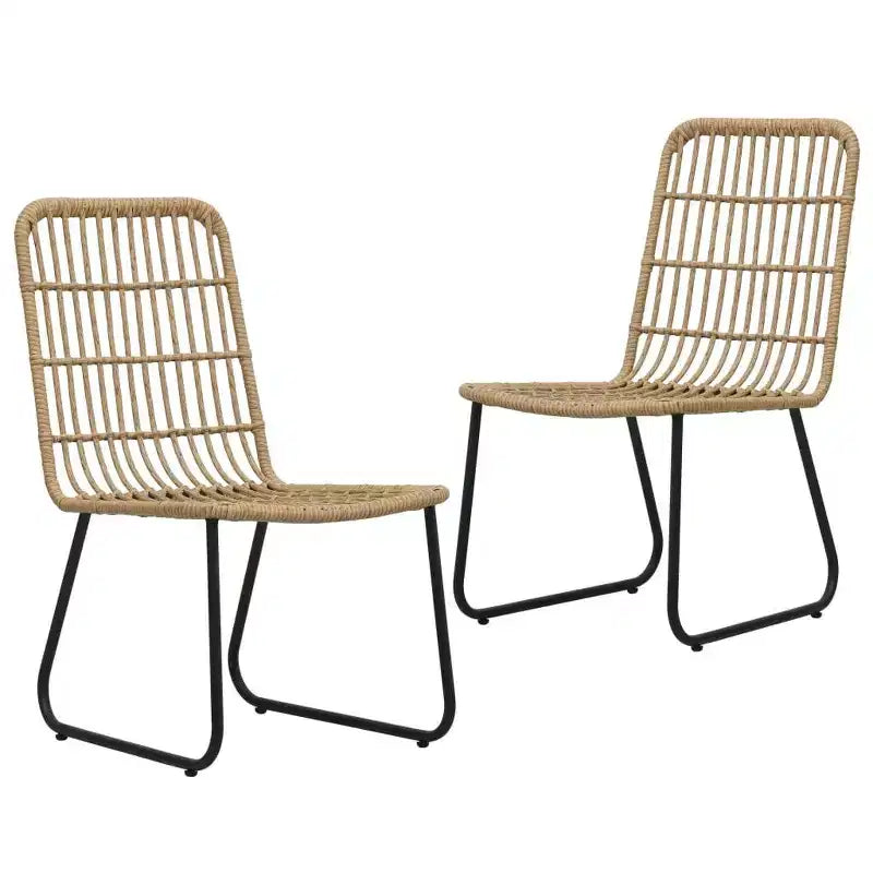 vidaXL Chaises de patio 2 pcs Chaises de salle à manger modernes pour balcon extérieur en polyrotin