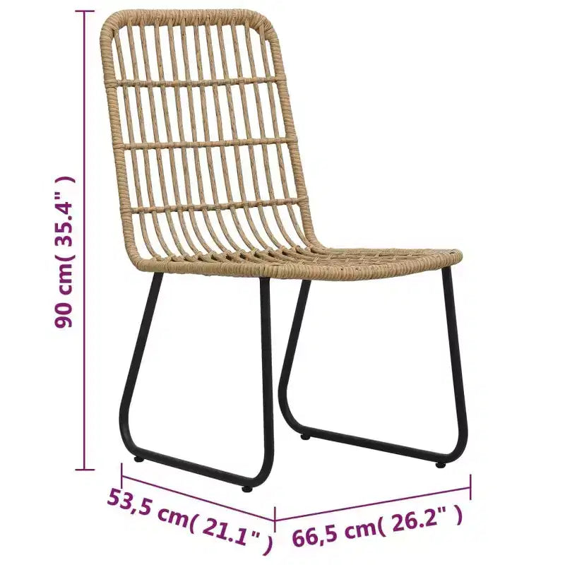 vidaXL Chaises de patio 2 pcs Chaises de salle à manger modernes pour balcon extérieur en polyrotin