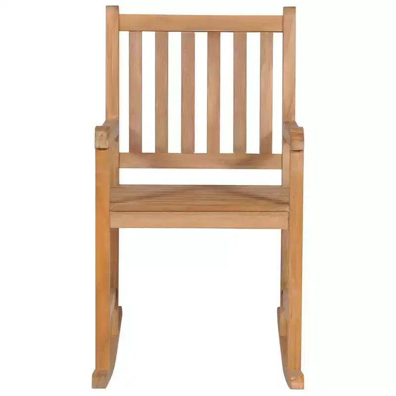 vidaXL Chaise à Bascule d'Extérieur Chaise à Bascule de Jardin avec Coussin Bois Massif de Teck