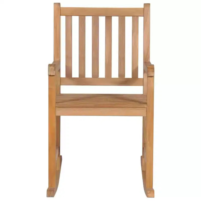 vidaXL Chaise à Bascule d'Extérieur Chaise à Bascule de Jardin avec Coussin Bois Massif de Teck