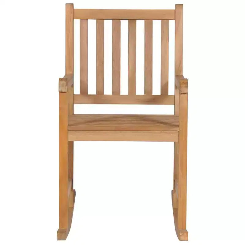 vidaXL Chaise à Bascule d'Extérieur Chaise à Bascule de Jardin avec Coussin Bois Massif de Teck
