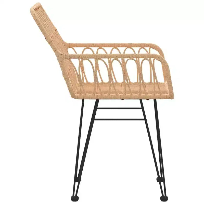 vidaXL Chaises de jardin avec accoudoirs en résine tressée, 2 pcs