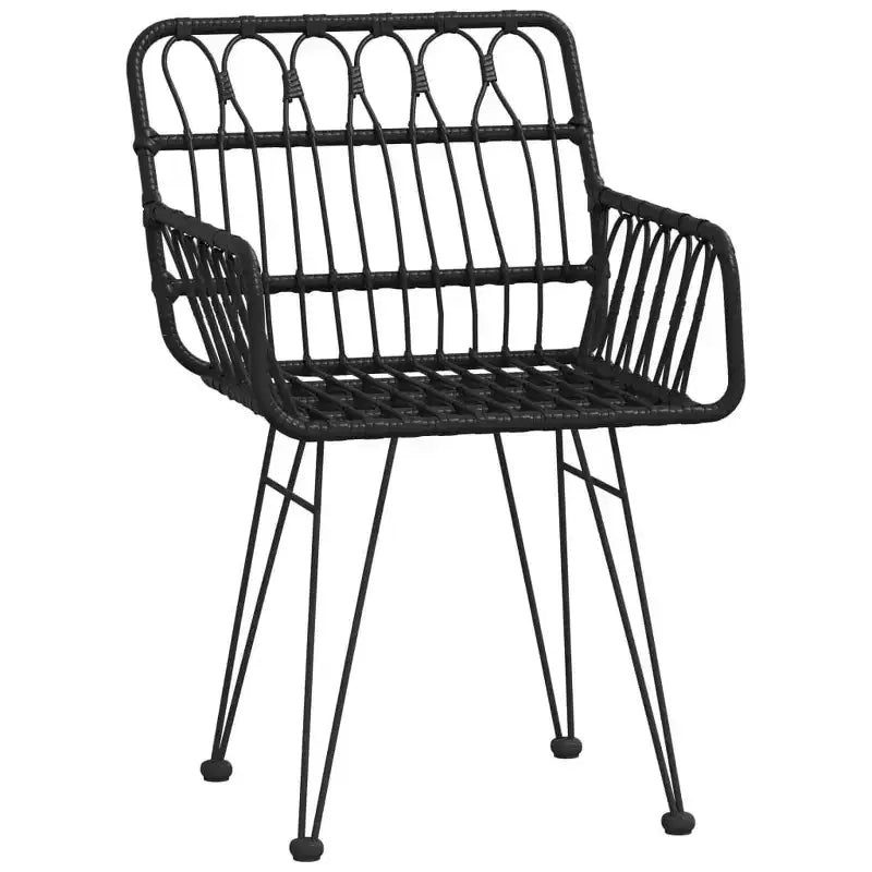 vidaXL Chaises de jardin avec accoudoirs en résine tressée, 2 pcs
