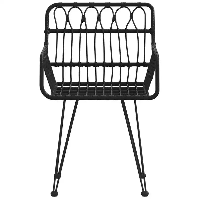 vidaXL Chaises de jardin avec accoudoirs en résine tressée, 2 pcs