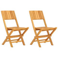 vidaXL Set of 2 Folding Garden Chairs in Solid Teak Wood