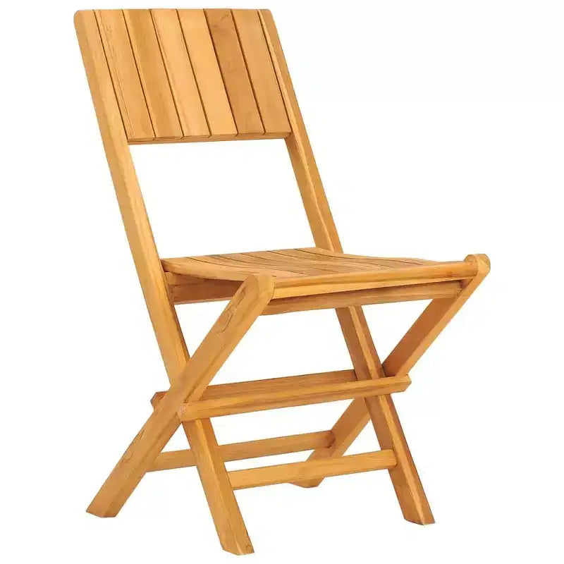 vidaXL Lot de 2 chaises de jardin pliantes en bois de teck massif