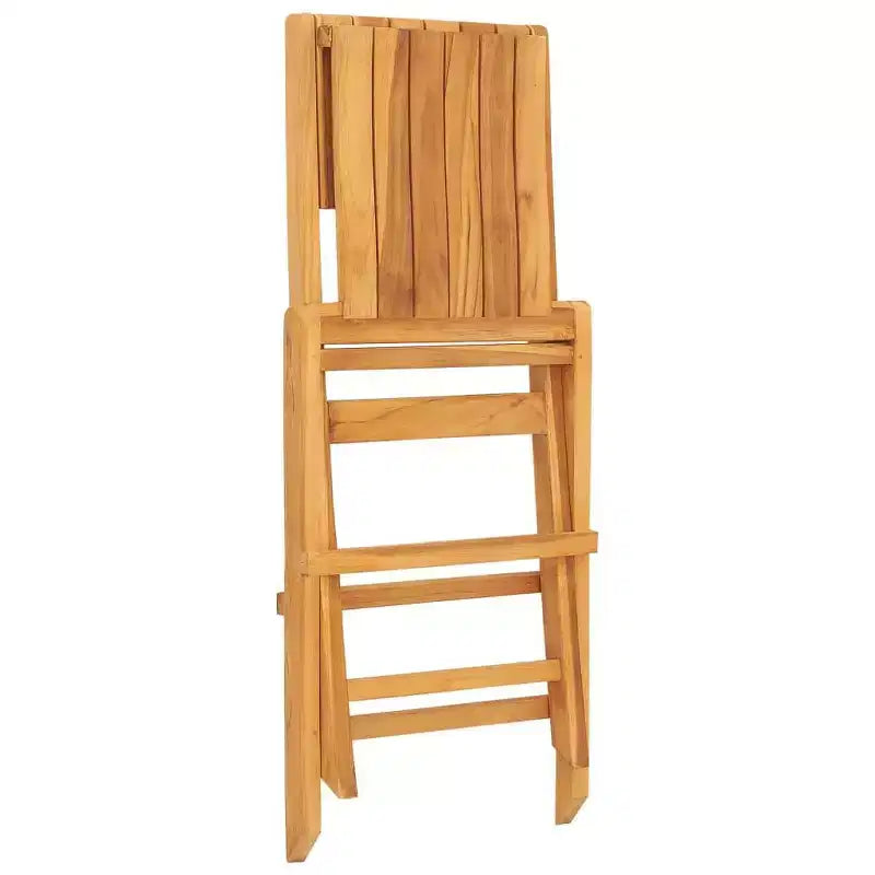 vidaXL Lot de 2 chaises de jardin pliantes en bois de teck massif