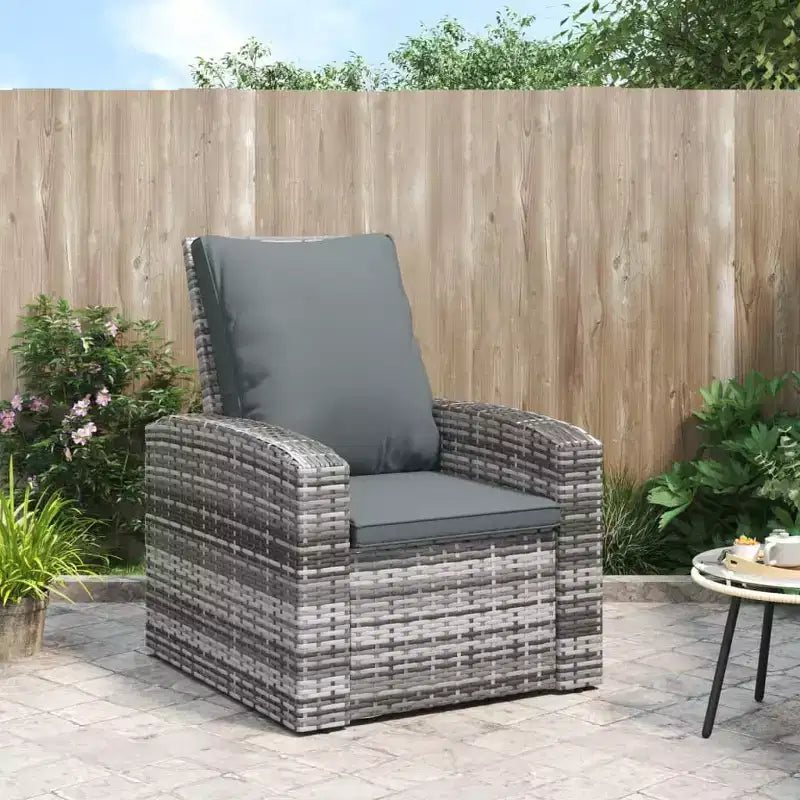 vidaXL Chaise longue de jardin en rotin PE, fauteuil simple