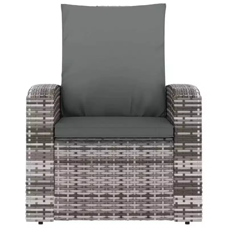vidaXL Chaise longue de jardin en rotin PE, fauteuil simple