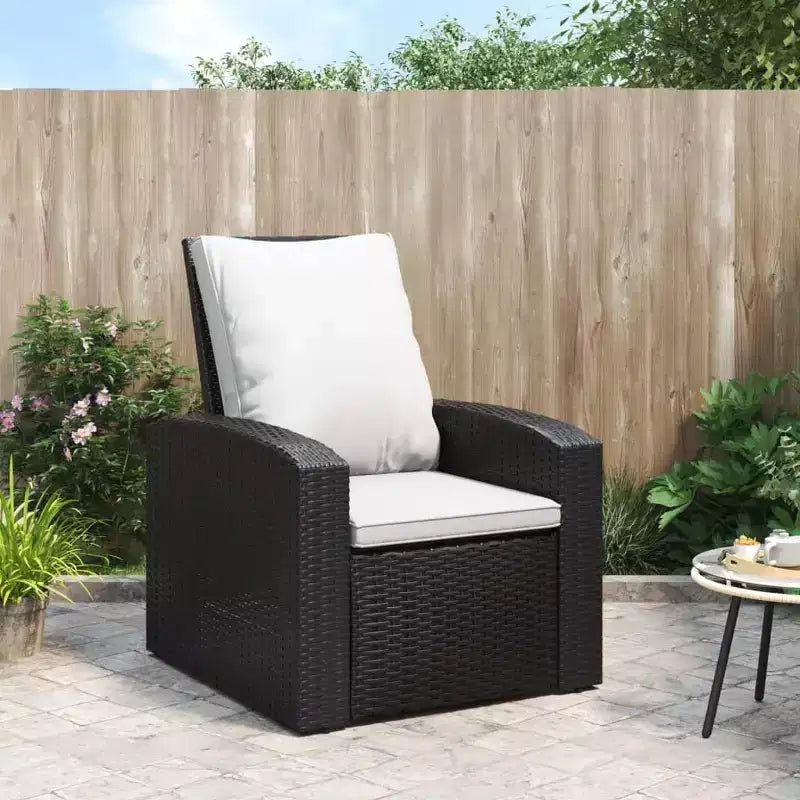 vidaXL Chaise longue de jardin en rotin PE, fauteuil simple
