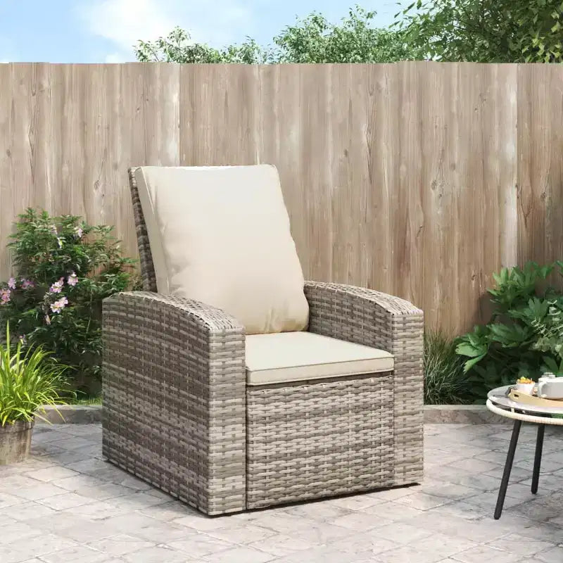 vidaXL Chaise longue de jardin en rotin PE, fauteuil simple