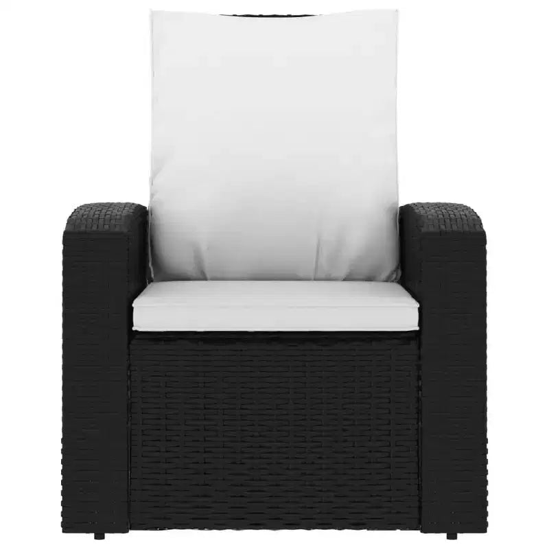 vidaXL Chaise longue de jardin en rotin PE, fauteuil simple